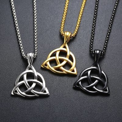 Alternative view of Triquetra Knot Necklace