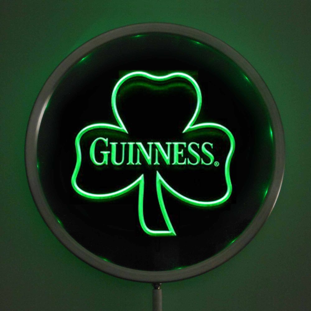 Guinness Shamrock LED Neon Round Sign