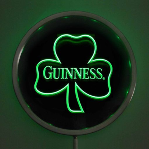 Guinness Shamrock LED Neon Round Sign