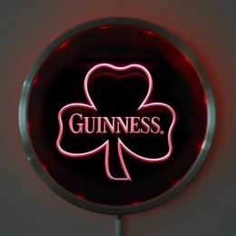 Guinness Shamrock LED Neon Round Sign