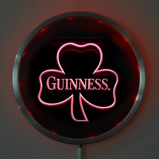 Guinness Shamrock LED Neon Round Sign - Image 4