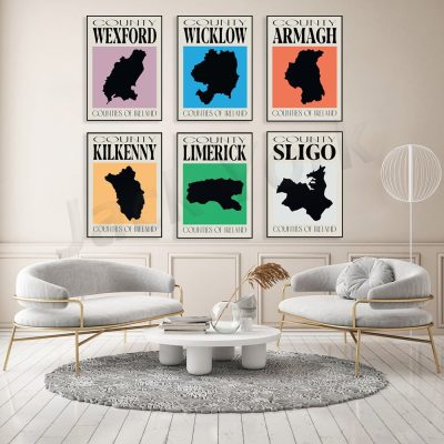 Counties of Ireland Wall Art Set