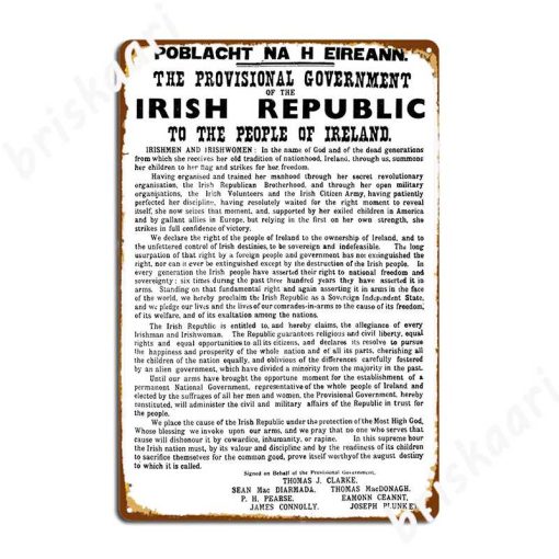 Proclamation Metal 1916 Plaque Poster - Image 13