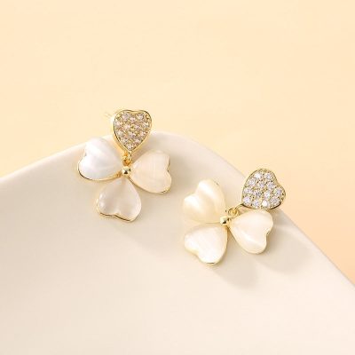 Four Leaf Clover Necklace & Ear Ring Set