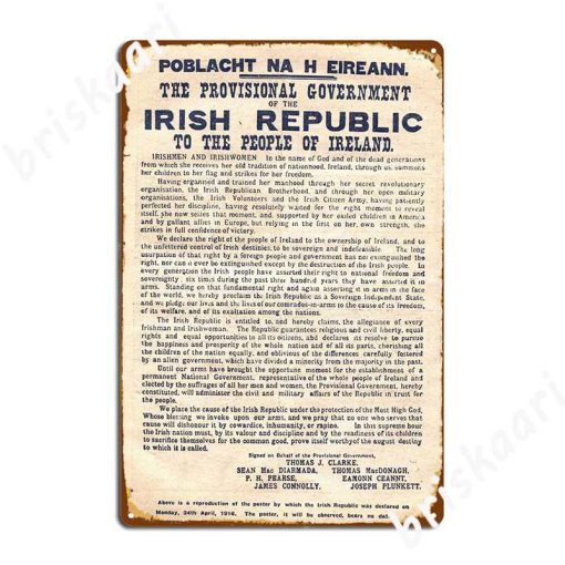 Proclamation Metal 1916 Plaque Poster - Image 12