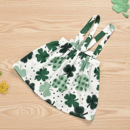 Long Sleeve Kids Clover Print Skirt
