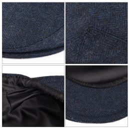 Wool Tweed Herringbone Cap