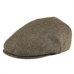 Wool Tweed Herringbone Cap