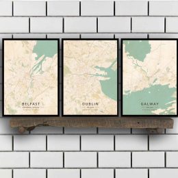 Dublin Belfast Galway Kilkenny Map Poster