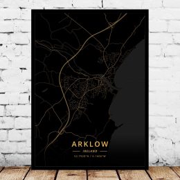 Louth Arklow Ireland Map Art Print
