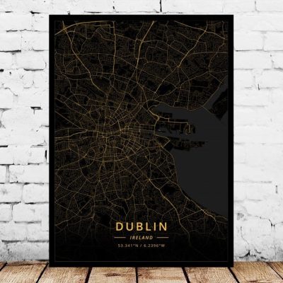 Alternative view of Louth Arklow Ireland Map Art Print