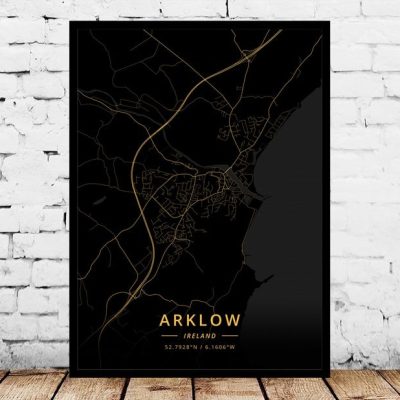 Louth Arklow Ireland Map Art Print