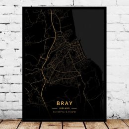 Louth Arklow Ireland Map Art Print