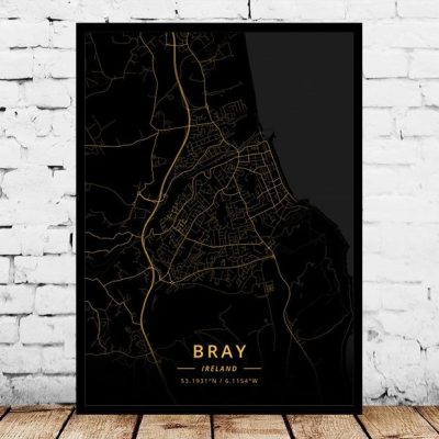 Louth Arklow Ireland Map Art Print