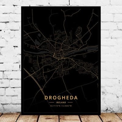 Louth Arklow Ireland Map Art Print