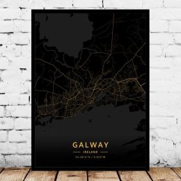 Louth Arklow Ireland Map Art Print