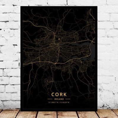 Louth Arklow Ireland Map Art Print