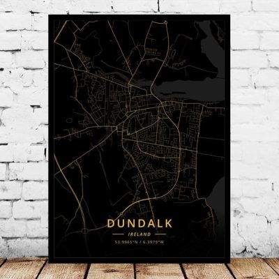 Louth Arklow Ireland Map Art Print