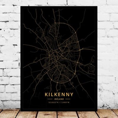 Louth Arklow Ireland Map Art Print