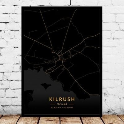 Louth Arklow Ireland Map Art Print