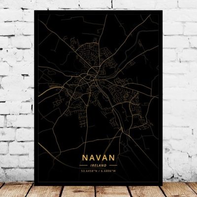 Louth Arklow Ireland Map Art Print