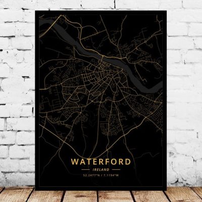 Louth Arklow Ireland Map Art Print