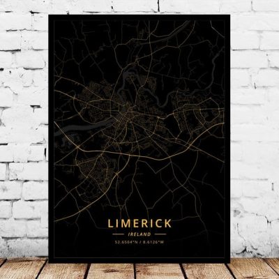 Louth Arklow Ireland Map Art Print