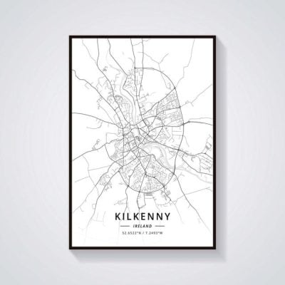 Alternative view of Kilkenny Ireland Map Print