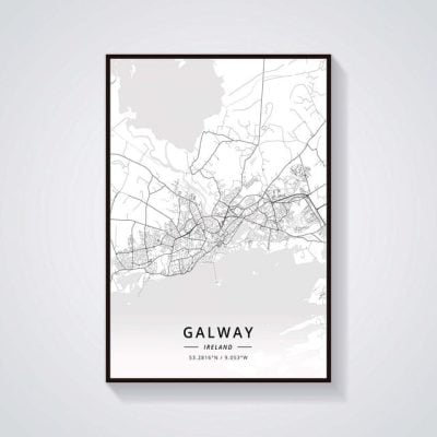 Alternative view of Galway Map Print