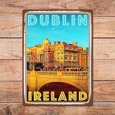Alternative view of Dublin Ireland Metal Tin Sign