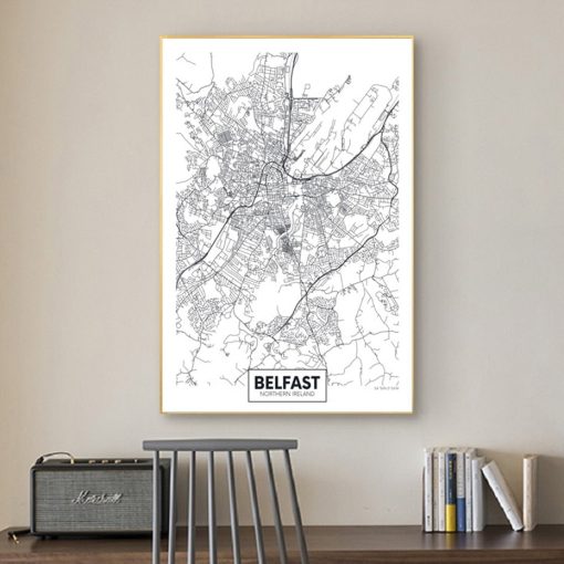 Antrim Belfast City Map Print