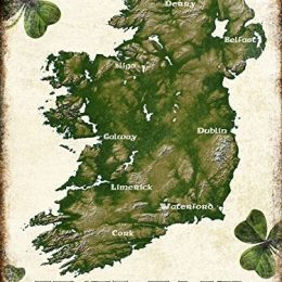 Metal Tin Map of Ireland Sign