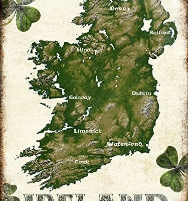 Metal Tin Map of Ireland Sign