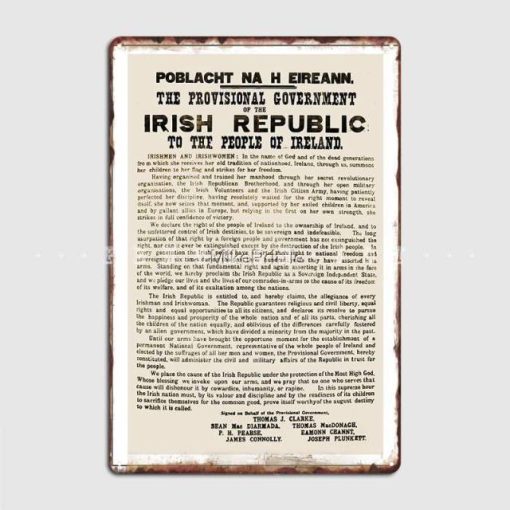 1916 Proclamation Of The Irish Republic Metal Sign - Image 3