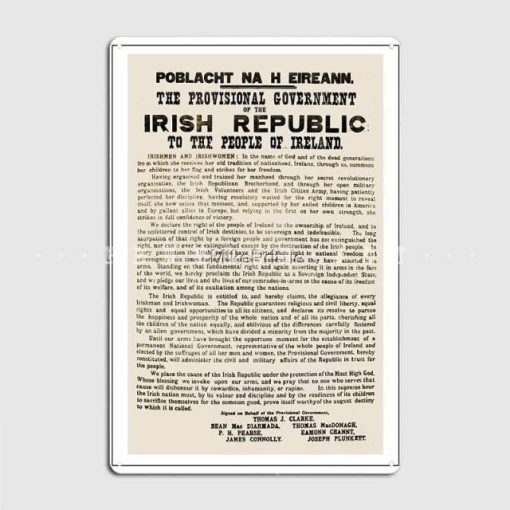 1916 Proclamation Of The Irish Republic Metal Sign - Image 2