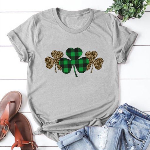 Trendy Irish Shamrock Tee Plaid T-shirt - Image 12