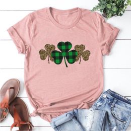 Trendy Irish Shamrock Tee Plaid T-shirt