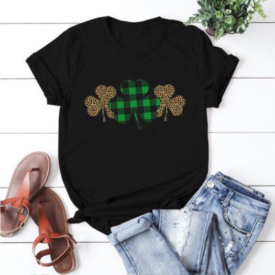 Alternative view of Trendy Irish Shamrock Tee Plaid T-shirt