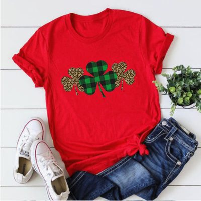 Trendy Irish Shamrock Tee Plaid T-shirt Trendy Irish Shamrock Tee Plaid T-shirt
