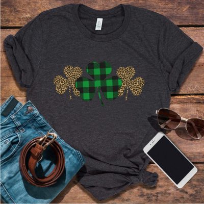 Trendy Irish Shamrock Tee Plaid T-shirt Trendy Irish Shamrock Tee Plaid T-shirt