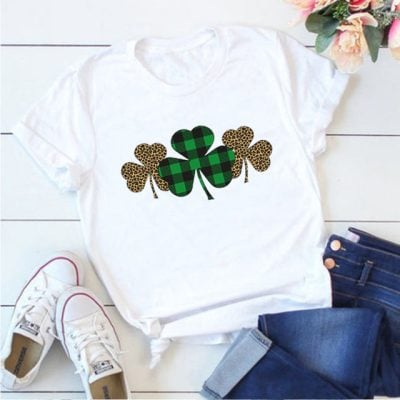 Trendy Irish Shamrock Tee Plaid T-shirt Trendy Irish Shamrock Tee Plaid T-shirt