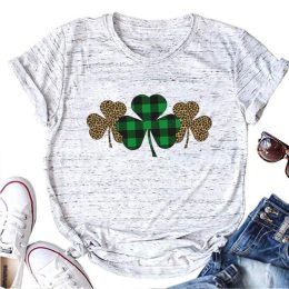 Trendy Irish Shamrock Tee Plaid T-shirt