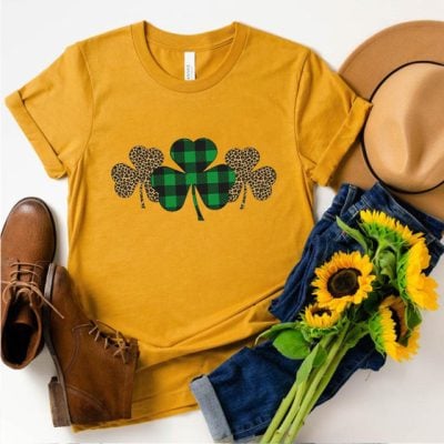 Trendy Irish Shamrock Tee Plaid T-shirt Trendy Irish Shamrock Tee Plaid T-shirt