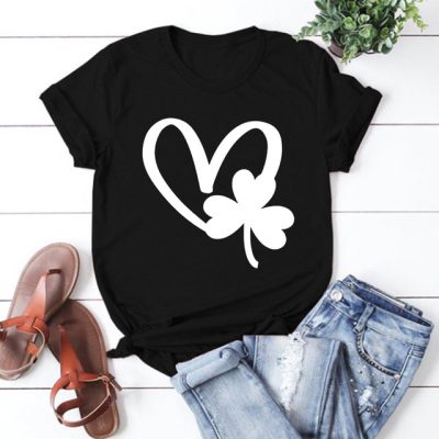 Alternative view of Heart Shamrock Shirt Lucky Shirt