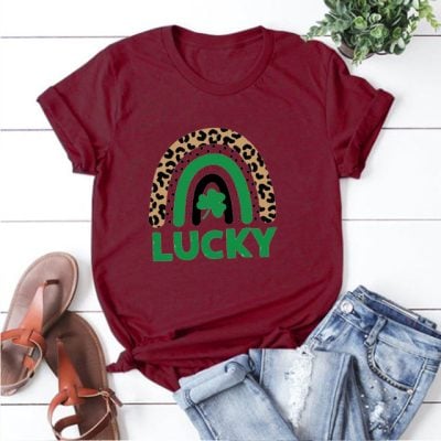 Lucky Leopard 2023 Rainbow Shamrock T-Shirt Lucky Leopard 2023 Rainbow Shamrock T-Shirt