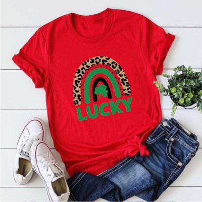 Lucky Leopard 2023 Rainbow Shamrock T-Shirt Lucky Leopard 2023 Rainbow Shamrock T-Shirt