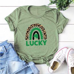Lucky Leopard 2023 Rainbow Shamrock T-Shirt