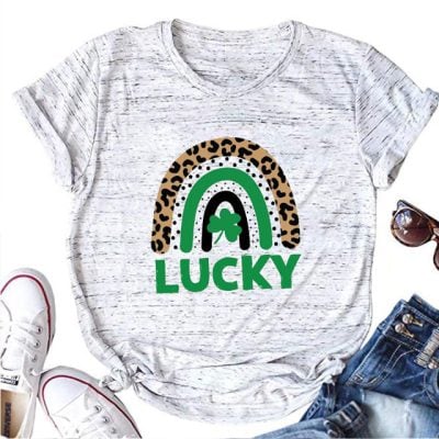 Lucky Leopard 2023 Rainbow Shamrock T-Shirt Lucky Leopard 2023 Rainbow Shamrock T-Shirt
