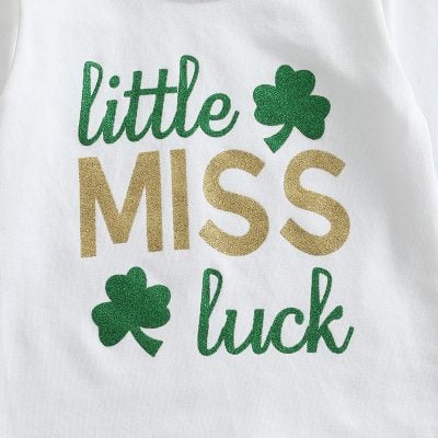 Alternative view of Little Miss Luck Shamrock Pants Set