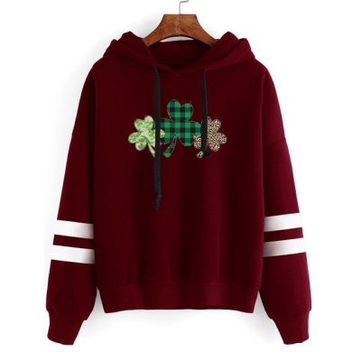 Plaid And Leopard 2024 Shamrock Hoodie Plaid And Leopard 2024 Shamrock Hoodie